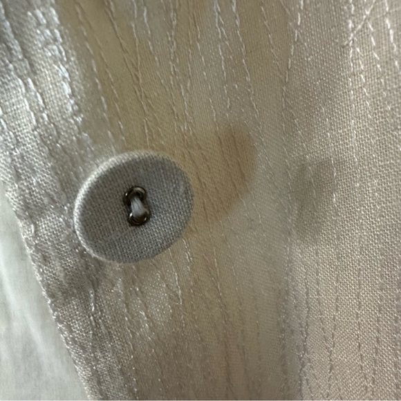 Eileen Fisher Women’s Long Sleeve 100% Linen High Collar Cream Jacket Sz M GUC - Picture 4 of 9